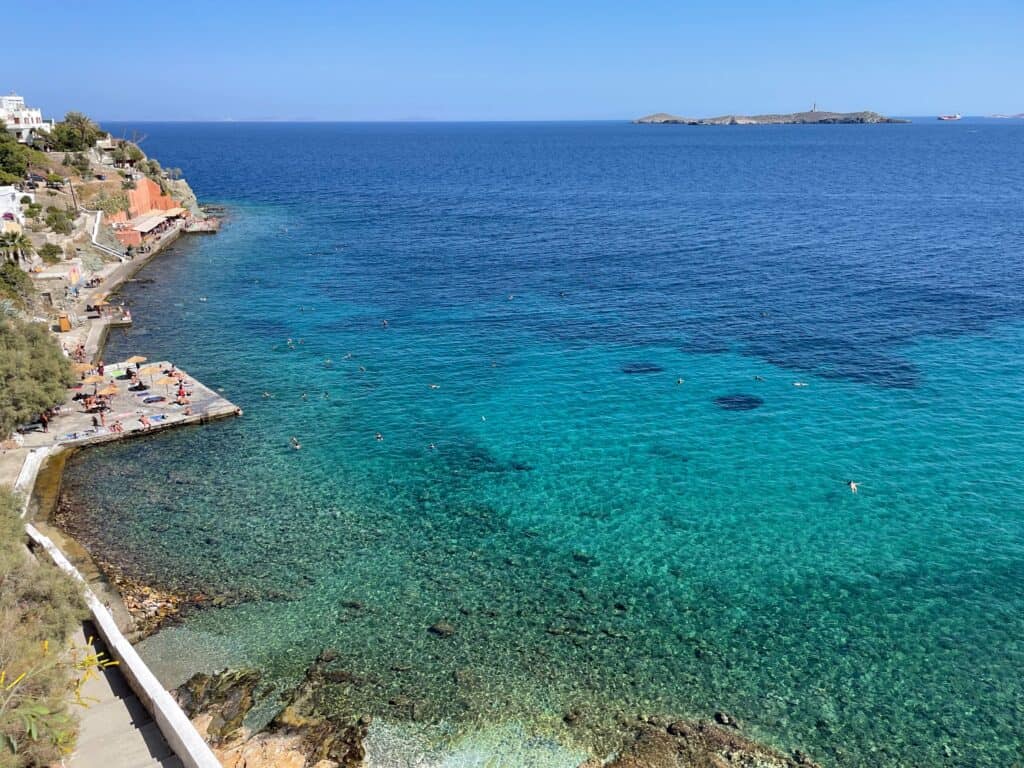 Gorgeous view from  one of Syros beaches, called Asteria Beach from above.