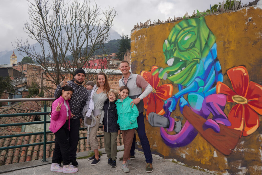 Visiting the neighborhood of El Barrio Egipto with a local guide during our trip to Bogota Colombia.