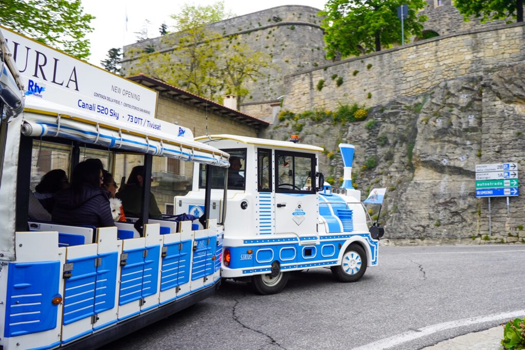 Take the tourist train to the top of San Marino. 