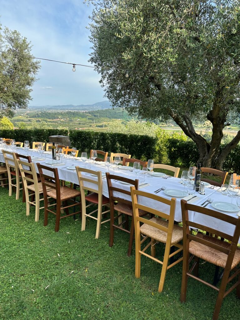 A beautiful Tuscan restaurant in Pistoia with gorgeous views of the countryside. 