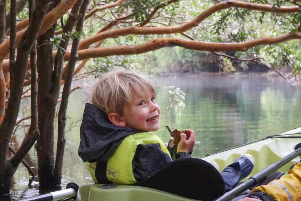 Our son is enjoying a yerba mate in Chile while kayaking in Patagonia, our version of travel homeschool. 