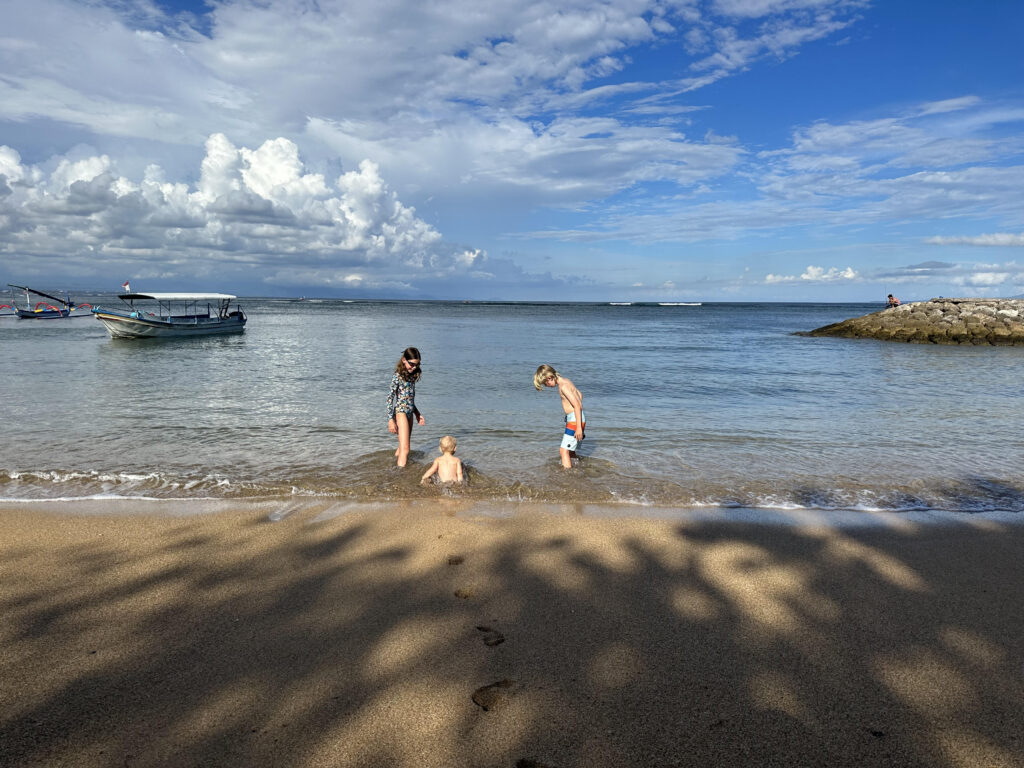 Our children playing at the local beach in Sanur Bali while we were there attending Boundless Life Bali cohort.