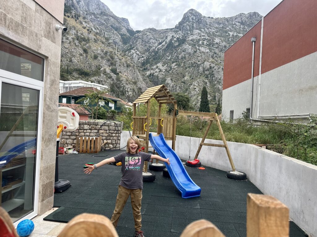 School play yard at Boundless Like Kotor Montenegro location. 