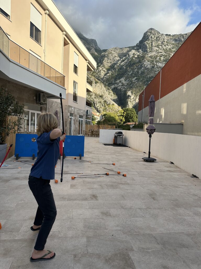 Archery is one of the afterschool activities at Boundless Life Kotor.